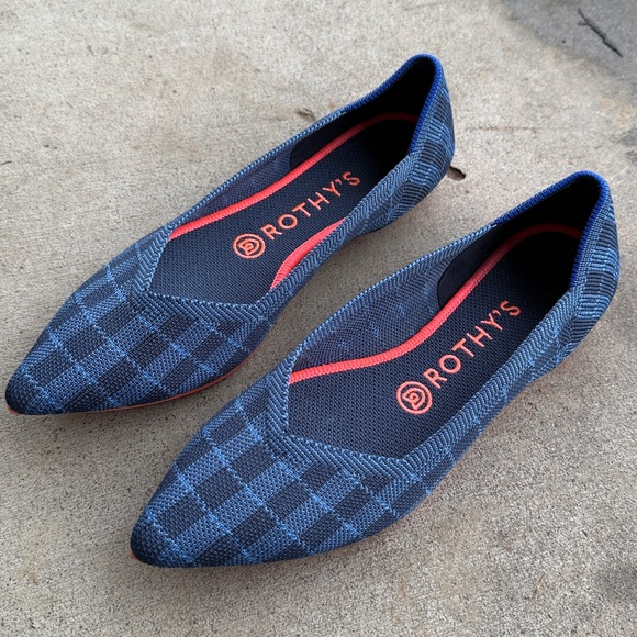 ROTHY’S The Point in Indigo Gingham Plaid Size 8 - Picture 15 of 15